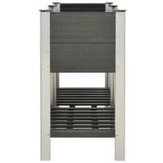 Vidaxl Visoka greda s polico 150x50x90 cm WPC siva