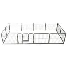 Vidaxl Ograda za pse 12 panelov jeklo 80x60 cm črne barve