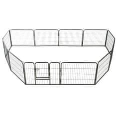Vidaxl Ograda za pse 12 panelov jeklo 80x60 cm črne barve