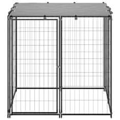Vidaxl Pesji boks črn 110x110x110 cm jeklo