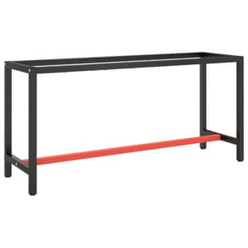 Greatstore Okvir za delovno mizo mat črn in mat rdeč 170x50x79 cm kovinski