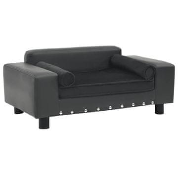 Vidaxl vidaXL Pasji kavč temno siv 81x43x31 cm pliš in umetno usnje