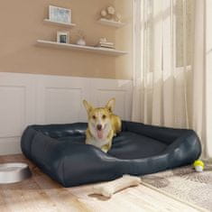 Vidaxl Pasja postelja temno modra 120x100x27 cm umetno usnje