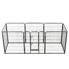 Vidaxl Ograda za pse z 8 jeklenimi paneli 80x100 cm črne barve
