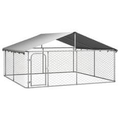 Vidaxl Zunanji pasji boks s streho 300 x 300 x 150 cm