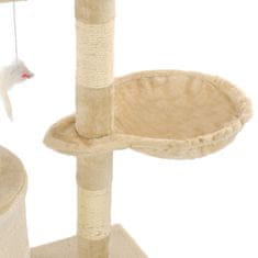 Vidaxl Mačje drevo s praskalniki iz sisala 138 cm bež barve