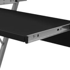Greatstore Računalniška miza z izvlečno polico za tipkovnico Črni zaključek