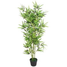shumee Umetna rastlina bambus v loncu 120 cm zelene barve
