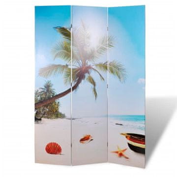 Vidaxl Zložljiv paravan 120x170 cm plaža