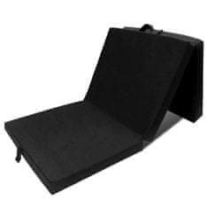Vidaxl Tridelna vzmetnica iz pene 190 x 70 x 9 cm črna