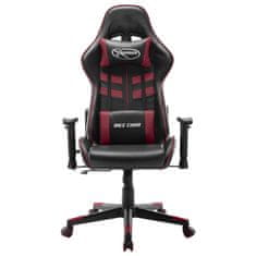 Vidaxl Gaming stol črno in vinsko rdeče umetno usnje