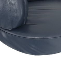 Vidaxl Ergonomska pasja postelja iz pene tem. modra 88x65 cm um. usnje