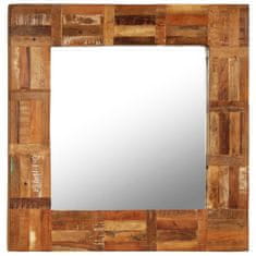 Greatstore Stensko ogledalo iz trdnega predelanega lesa 60x60 cm
