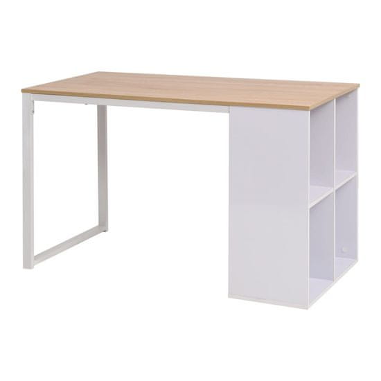 Vidaxl Pisalna miza 120x60x75 cm barva hrasta in bela