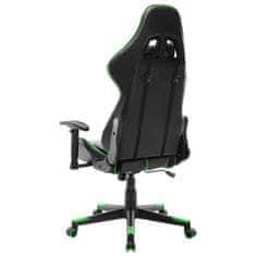 Greatstore Gaming stol črno in zeleno umetno usnje
