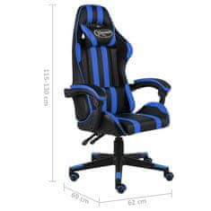Greatstore Racing stol črno in modro umetno usnje