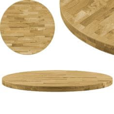 Greatstore Površina za mizo trden hrastov les okrogla 44 mm 400 mm
