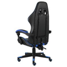 Greatstore Racing stol črno in modro umetno usnje