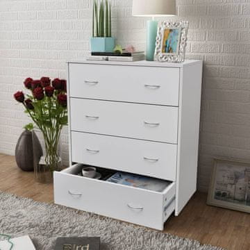 Vidaxl vidaXL Predalnik s 4 predali 60 x 30,5 x 71 cm bel