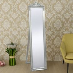 Vidaxl Prostostoječe ogledalo baročni stil 160x40 cm srebrno