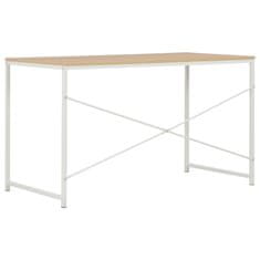 Vidaxl Računalniška miza bela in hrast 120x60x70 cm