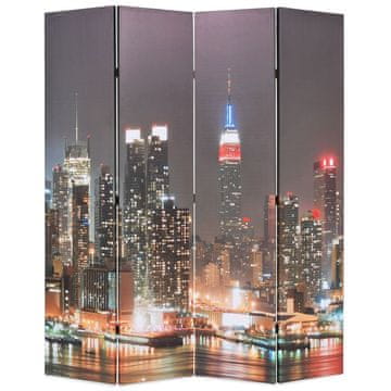 Vidaxl Zložljiv paravan 160x170 cm New York ponoči
