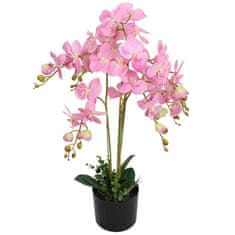 Greatstore Umetna rastlina orhideja v loncu 75 cm roza