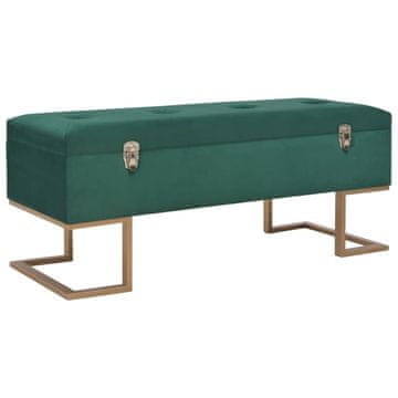 Vidaxl vidaXL Klop za shranjevanje 105 cm zelen žamet