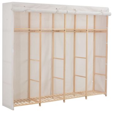 Vidaxl Garderobna omara iz blaga 200x40x170 cm bela