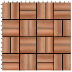Vidaxl Talne plošče 22 kosov 30x30 cm 2 m2 WPC barva tikovine