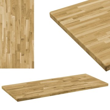 Vidaxl Površina za mizo trden hrastov les pravokotna 44 mm 100x60 cm