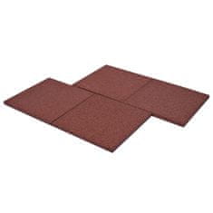 Vidaxl Varnostne talne plošče 18 kosov guma 50x50x3 cm rdeče