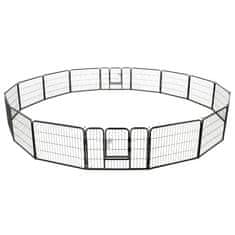 Vidaxl Ograda za pse s 16 jeklenimi paneli 60x80 cm črne barve