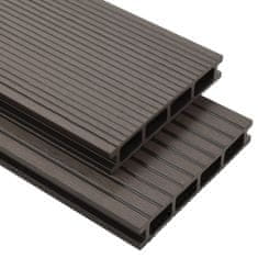 Vidaxl Deske za krov WPC, votle, 36 m², 2,2 m, temno rjave barve
