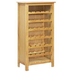 Vidaxl Omarica za vino 56x32x110 cm trdna hrastovina