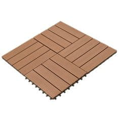 Vidaxl Talne plošče 22 kosov 30x30 cm 2 m2 WPC rjave