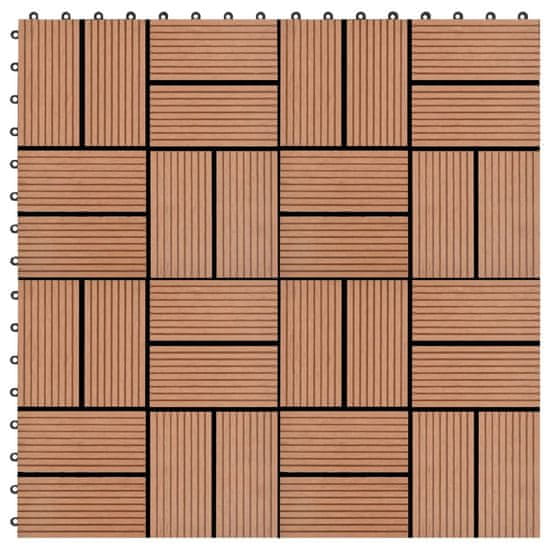 Vidaxl Talne plošče 22 kosov 30x30 cm 2 m2 WPC rjave