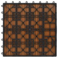 Vidaxl Talne plošče 22 kosov 30x30 cm 2 m2 WPC barva tikovine