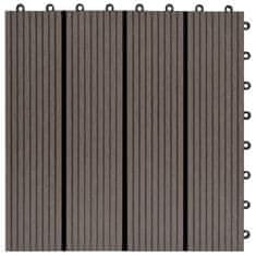 Vidaxl Talne plošče 22 kosov 30x30 cm 2 m2 WPC temno rjave