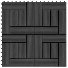 Vidaxl Talne plošče 22 kosov 30x30 cm 2 m2 WPC črne