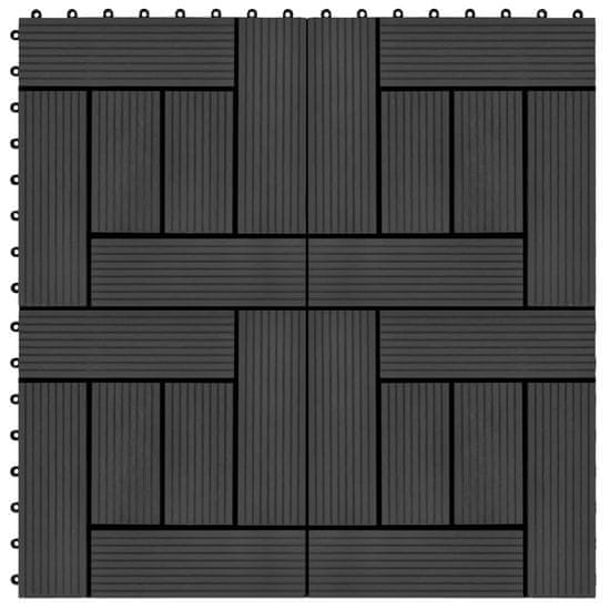 Vidaxl Talne plošče 22 kosov 30x30 cm 2 m2 WPC črne
