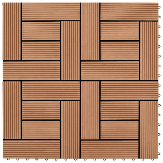 Vidaxl Talne plošče 22 kosov 30x30 cm 2 m2 WPC rjave