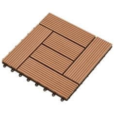 Vidaxl Talne plošče 22 kosov 30x30 cm 2 m2 WPC rjave