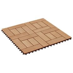 Vidaxl Talne plošče 22 kosov 30x30 cm 2 m2 WPC barva tikovine
