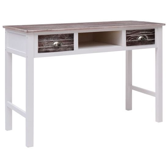 Vidaxl Pisalna miza rjava 110x45x76 cm les