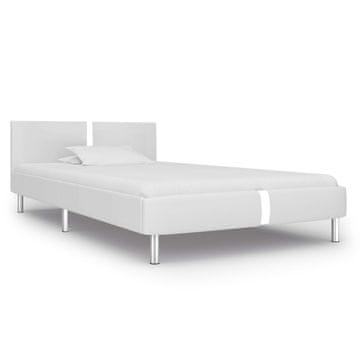 Vidaxl Posteljni okvir belo umetno usnje 90x200 cm
