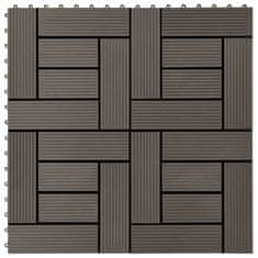 Vidaxl Talne plošče 22 kosov 30x30 cm 2 m2 WPC temno rjave
