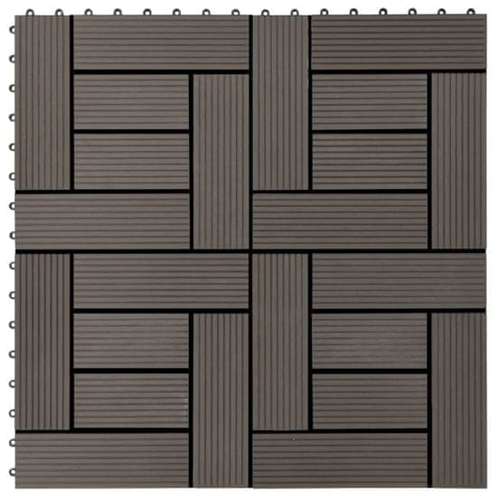 Vidaxl Talne plošče 22 kosov 30x30 cm 2 m2 WPC temno rjave