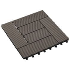 Vidaxl Talne plošče 22 kosov 30x30 cm 2 m2 WPC temno rjave