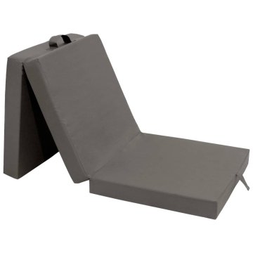 Vidaxl Tridelna vzmetnica iz pene 190x70x9 cm siva